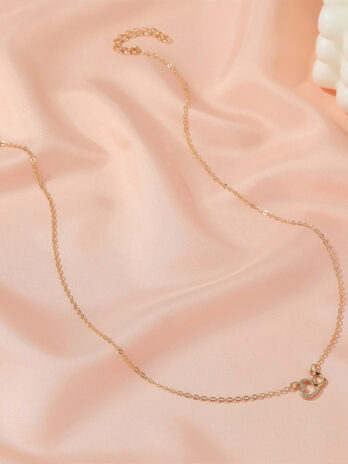 Love Necklace Temperament Double Peach Heart Pendant Clavicle Chain