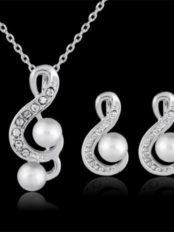 Fashion pearl two sets of simple and elegant bride wedding jewelry set Danbi jewelry