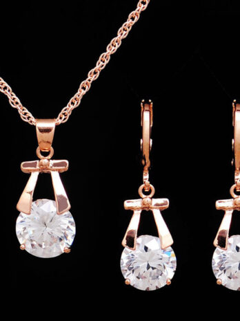 , Europe and America new jewelry, crystal earrings, jewelry set, Korean version of the bride necklace, gold-plated butterfly pendant