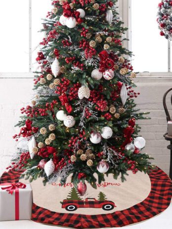 Linen Tree Skirt Car Christmas Tree 120CM Christmas Decoration Tree