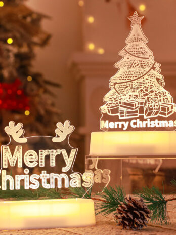 Christmas Decoration 3D Lamp Acrylic LED Night Lights New Year Valentines Day Christmas Kids Gift Christmas Ornaments